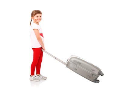 image Polish girl with suitcase