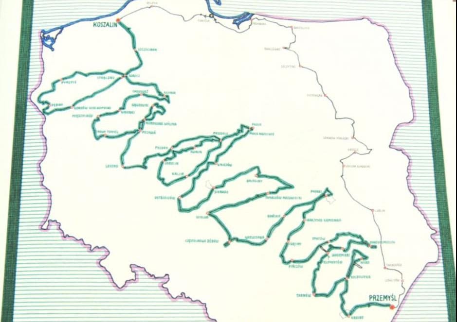 65yo widower cycles 5730km across Poland to spell out his wife's name on the map