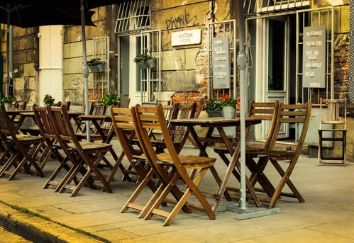image outdoor bar in the Jewish area of Cracow