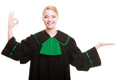 image Polish judge holding up hands