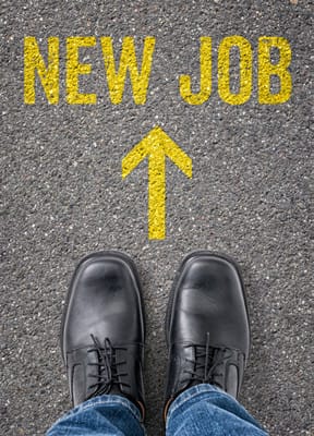 image feet with new job sign
