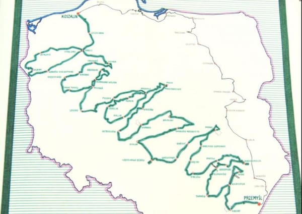 65yo widower cycles 5730km across Poland to spell out his wife's name on the map