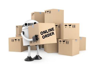 image robot carrying boxes