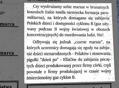 Glinojeck parish newsletter snippet