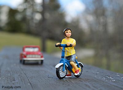 child on bicycle